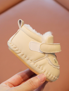 冬季 婴儿棉鞋 子秋冬款 一岁女宝宝学步鞋 12个月婴幼儿鞋 公主防滑
