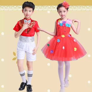 六一儿童演出服公主裙合唱服女纱裙幼儿园舞蹈服表演服男蓬蓬裙