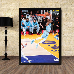 灰熊队莫兰特实木相框照片摆台NBA篮球挂画装 饰画宿舍海报壁画