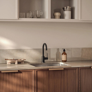 西安明创现代简约白色原木整体橱柜定制开放式 厨房橱柜岩板定做