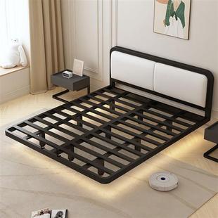 定制简约悬浮床1.5米1.8米意式 轻奢无床头床架双人铁床公寓铁床架