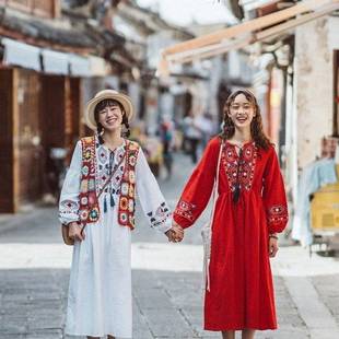 度假 西藏旅游穿搭出游适合拍照 衣服裙子大理丽江云南民族风夏季