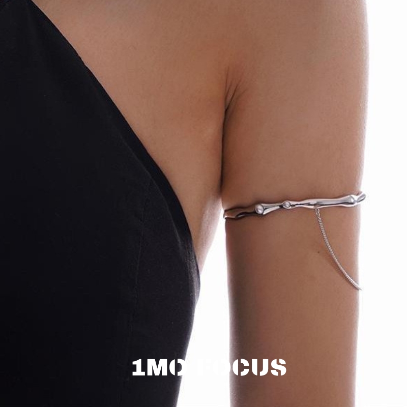 FOCUS 流苏珍珠臂环可调节开口小众设计感冷淡风y2k潮女饰品 1MO