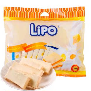 官旗直售 Lipo黄油味面包干300g越南进口饼干 小零食休闲食品