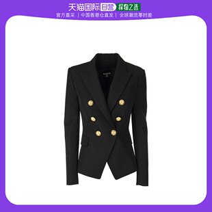 香港直邮Balmain 黑色双排扣西装 外套 VF17110167L