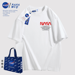NASA MCQ联名2024新款 时尚 潮流短袖 情侣同款 TYK 印花休闲百搭男士