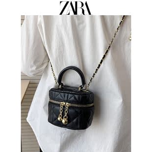 ZARA女包夏季 2022新款 菱格链条包高级感洋气斜挎包爆款 手提小方包