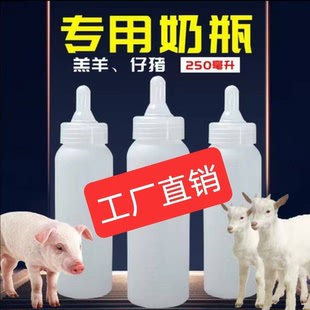 兽用塑料奶瓶硅胶奶嘴小动物奶瓶猪羊狗专用大口径养殖奶瓶