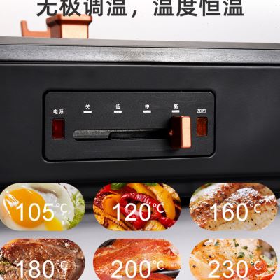 新品 多功能料理锅火锅烤肉涮一体家用炒煎电烤锅网红锅烧烤聚嗨品