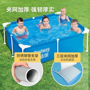 支架游泳池家用大人小孩儿童加厚泳池户外折叠养鱼池