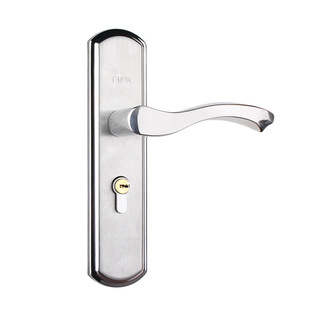 不锈钢房门锁 木门通用款 执手锁具 室内卧室门换锁孔距可调免打孔