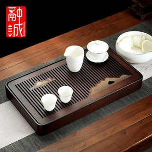 竹制长方形茶盘家用茶桌托盘沥水功夫茶具干泡盘小型储水式 小茶台