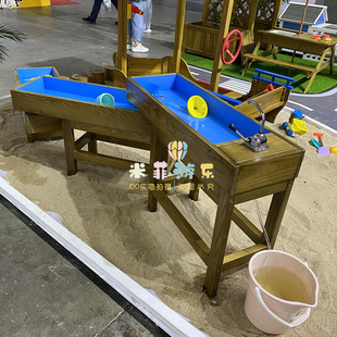 儿童户外木质流水桌沙水桌戏水台幼儿园防腐木玩水玩沙沙滩玩具