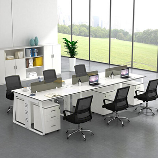 上海办公家具职员办公桌椅组合4人简约现代员工屏风工位办公桌6人