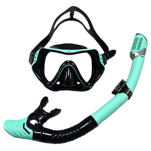 男女新款 成人大框硅胶面镜游泳浮潜面罩潜水眼镜 潜水镜呼吸管套装