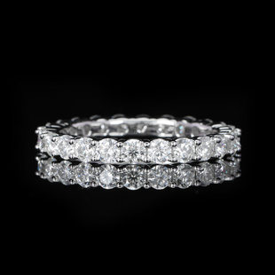 个性 指环 作屿欧美轻奢小众排满钻石戒指女S925纯银高级感指环时尚