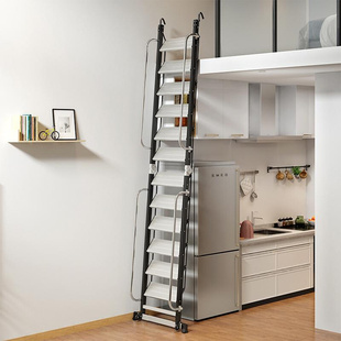 梯子家用折叠人字梯铝合金室内室外阁楼伸缩移动工程加宽踏板爬梯