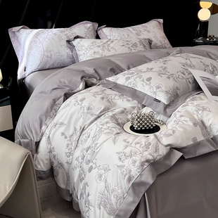 床上四件套2023新款 床单被套轻奢高级感长绒棉床品 美式