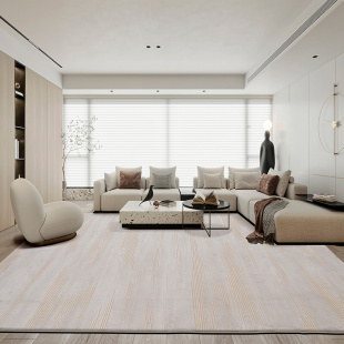 北欧现代简约地毯客厅茶几毯地垫新款 暖色轻奢奶油风咖色极简混纺