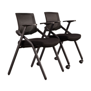 简约会议室椅折叠椅子培训椅带桌板写字板新闻Y椅桌靠背椅子