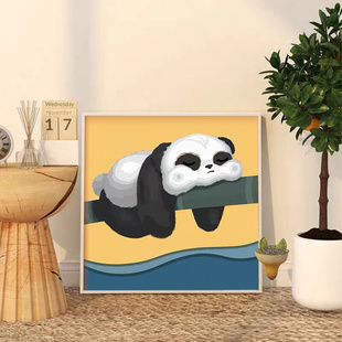熊猫2022满钻新款 5D钻石画客厅卧室手工点贴钻画简约十字绣