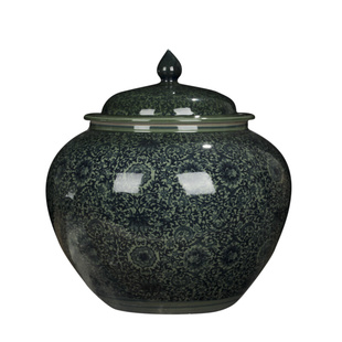 景德镇陶瓷米缸10升20斤水缸油面粉缸储物桶带盖密封罐防潮防虫