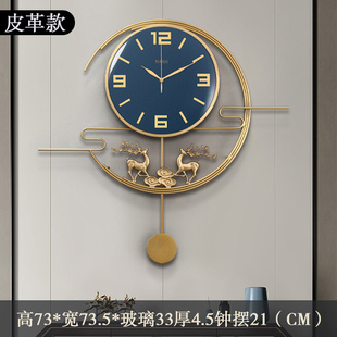 e创意高端轻奢挂钟客厅家用时尚 石英钟表挂墙纯铜时钟 直销新中式