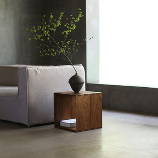 朴室 现代简约北欧日式 天然黑胡桃木法橡原木 茶几边几床头柜