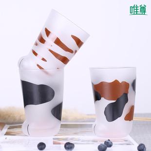新款 创意猫爪杯家用玻璃杯咖啡杯牛奶杯印花图案厂家