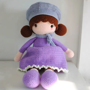 创意手工编织贝雷帽女孩材料包成品玩偶diy毛线娃娃儿童礼物自制