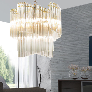北欧后现代简约时尚 水晶玻璃餐厅客厅卧室别墅复式 楼设计师款 吊灯