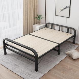 加固折叠床单人床实木床板1.2米午休简易双人1米5铁架家用硬板床