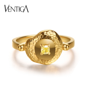 彩色戒指 喷泉设计钻戒女款 梵蒂加18K黄金黄钻戒指 VENTIGA 时尚