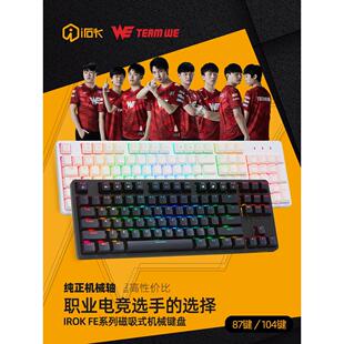 104 电竞游戏机械键盘红轴RGB客制化键热插拔办公白色 FE87