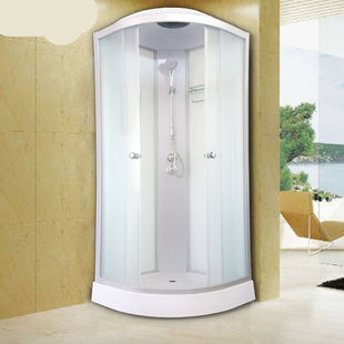 淋浴房整体弧扇形浴室蒸汽洗澡封闭式 洗浴房卫生间沐浴房90尺寸白