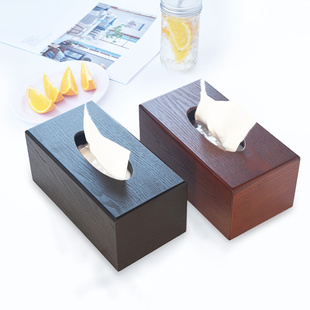 纸巾盒创意家用客厅茶几抽纸盒木质简约时尚 餐巾纸盒饭店专用 欧式