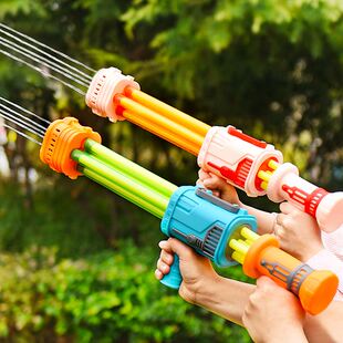 水枪儿童玩具抽拉式 大容量呲滋喷水枪加特林漂流打水仗神器男女孩