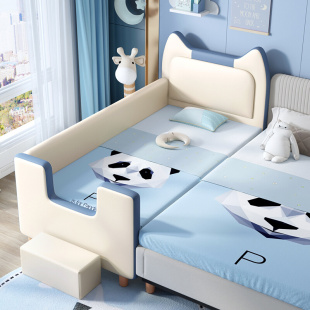 新款 儿童床拼接大床带护栏侧边小床加宽床拼接床边床婴儿床定制单
