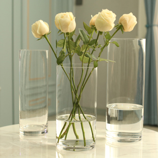 大号玻璃花瓶透明客厅插花水养富贵竹雪柳马醉木百合玫瑰家用花器
