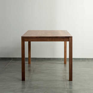 北欧实木餐桌现代简约书桌日式 黑胡桃木原木工作台桌子白橡办公桌