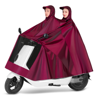 网红雨衣电动摩托电瓶车加厚单双人男女长款 骑行自行车全身防暴雨