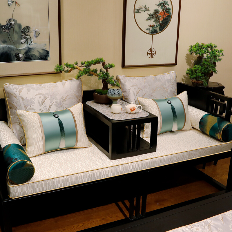 沙发垫定制实木家具坐垫套新款 简约罗汉床乳胶座垫可拆洗垫子 中式