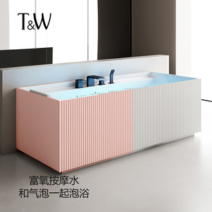 特拉维尔按摩浴缸家用独立式 亚克力智能恒温加热冲浪汽泡水疗浴池