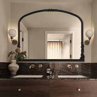 复古浴室镜壁挂式 卫生间镜子卧室桌面高级化妆镜大师设计定制 法式