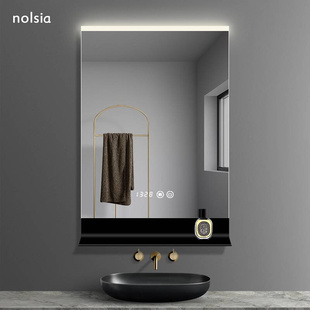 智能浴室镜led发光储物一体带置物架洗漱台化妆镜壁挂卫生间镜子