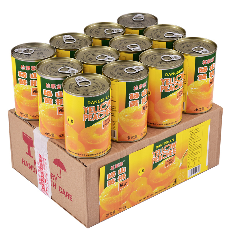 整箱12罐装 425克烘焙专用优质砀山黄桃新鲜水果罐头 黄桃罐头正品
