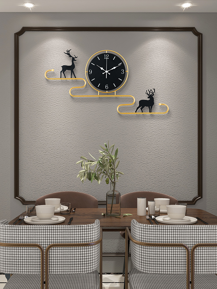 定制背景墙钟表网红家用石英钟大气现代简约餐厅挂钟客厅时尚 创意