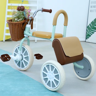 3岁小孩童车宝宝自行车2岁脚蹬车玩具车复古式 儿童三轮车脚踏车1