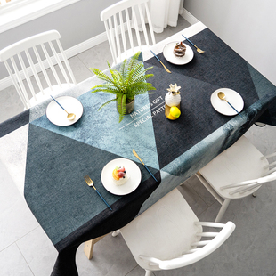 新款 ins网红北欧棉麻布艺家用简约餐厅防水桌布客厅茶几台布防尘