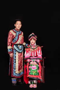 新娘服装 阿坝州非遗工坊兴绣藏羌文化工艺羌族新郎